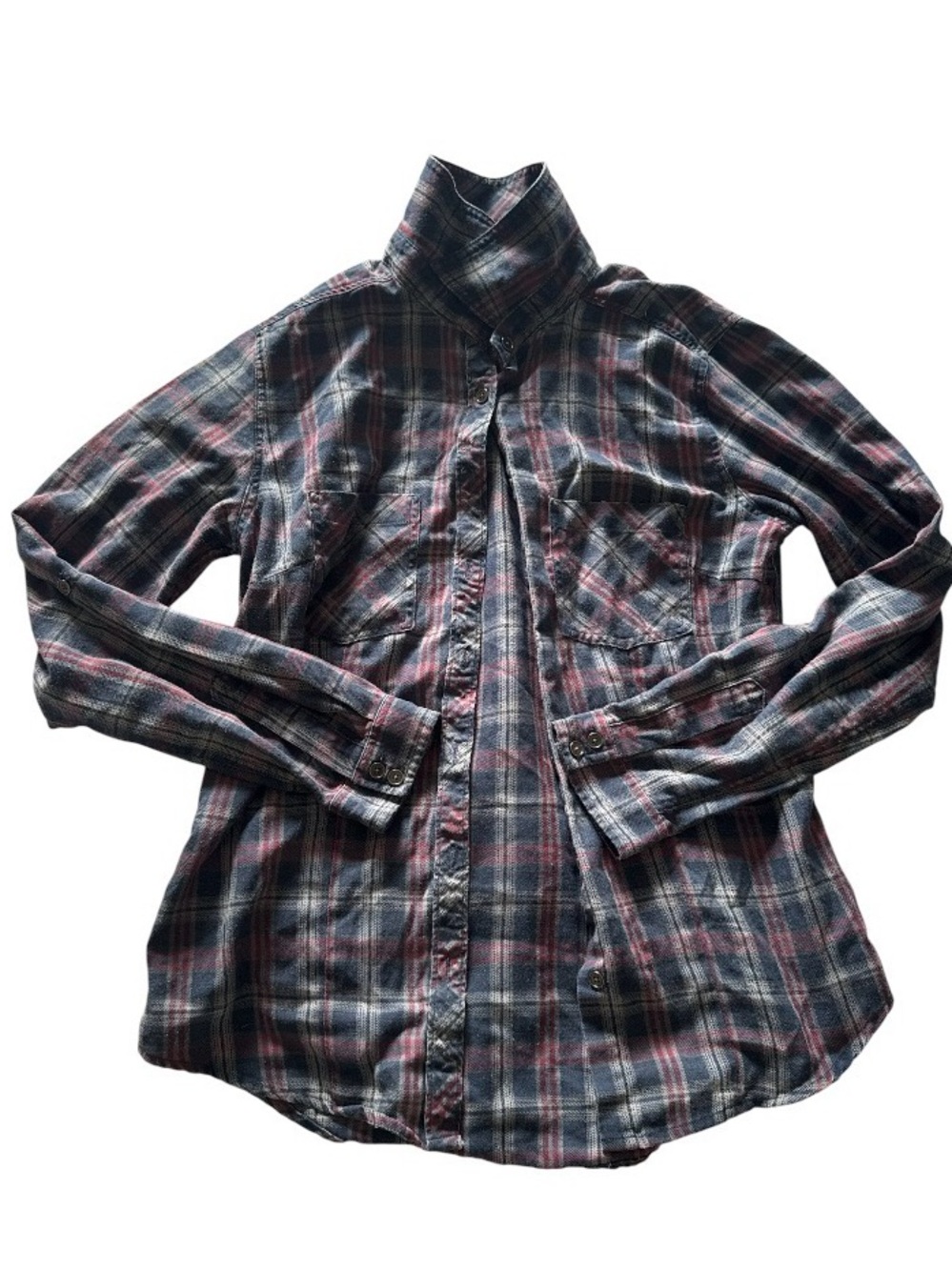 Adam Levine Collection Women's Plaid Button-Down Shirt - Blue & Red